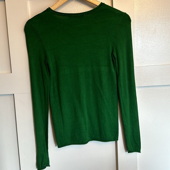 Zara Crew Neck Sweater Long Sleeve Green Small - Picture 4 of 6